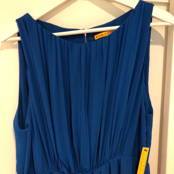 Alice + Olivia long cobalt blue dress - Picture 3 of 6